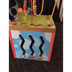 Children's small wooden play cube