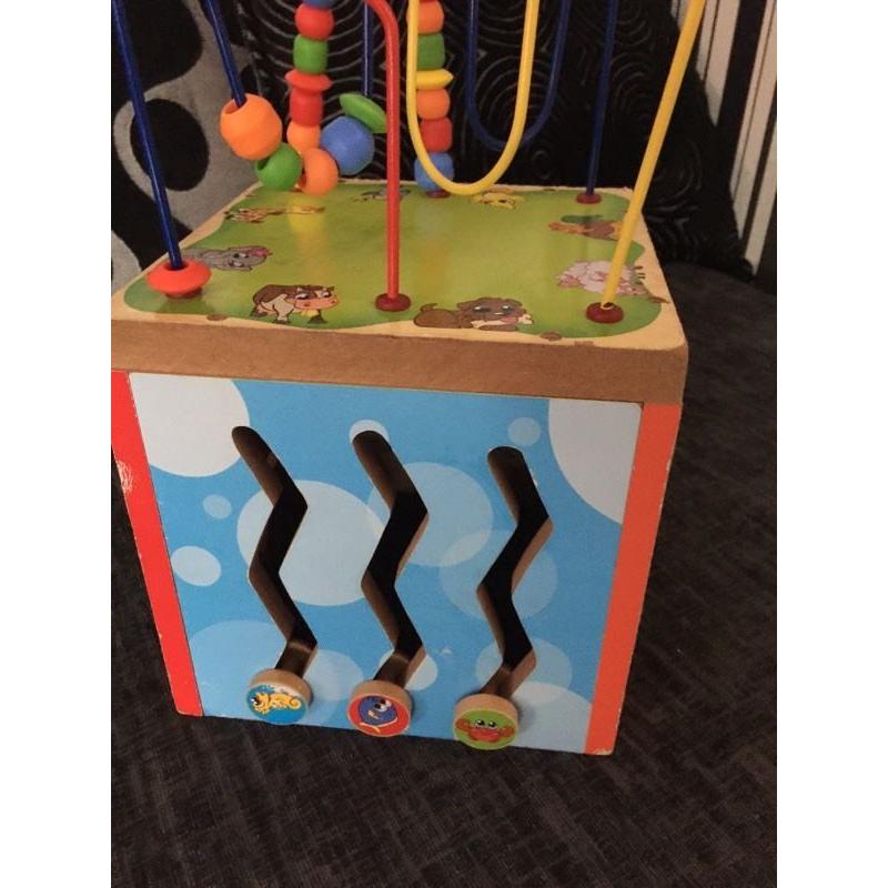 Children's small wooden play cube