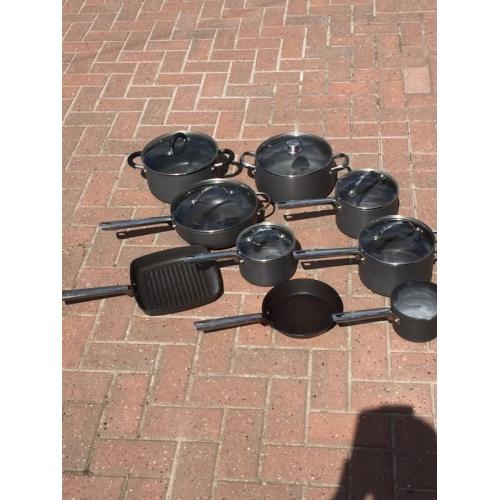 Full set of Analon Professional Saucepans by Meyer
