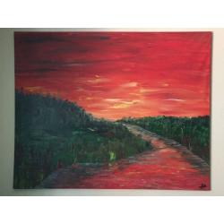 Very large landscape painting - acrylic on canvas