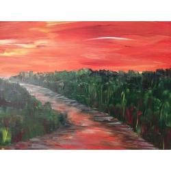 Very large landscape painting - acrylic on canvas