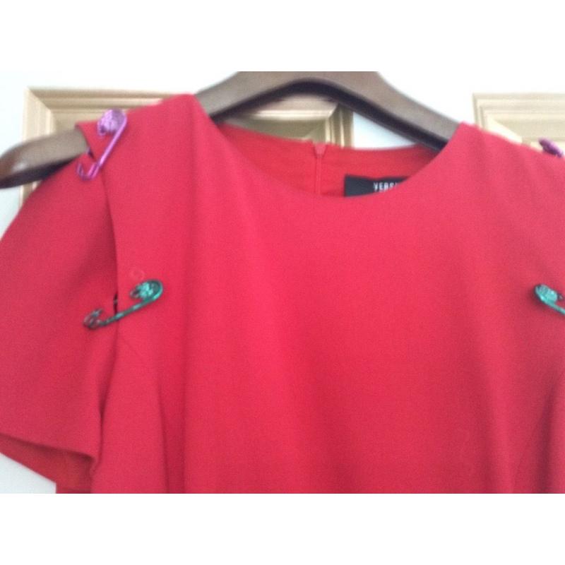Red Versace zip dress