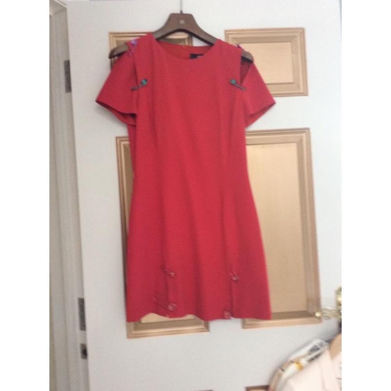 Red Versace zip dress