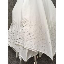 White diamanté wedding umbrella