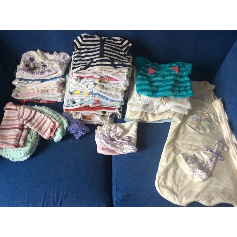Full bag of Baby girl clothes 0-3m