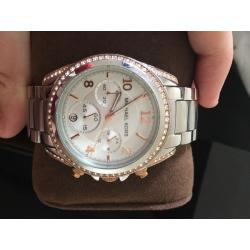 Ladies Michael Kors silver and rose gold watch
