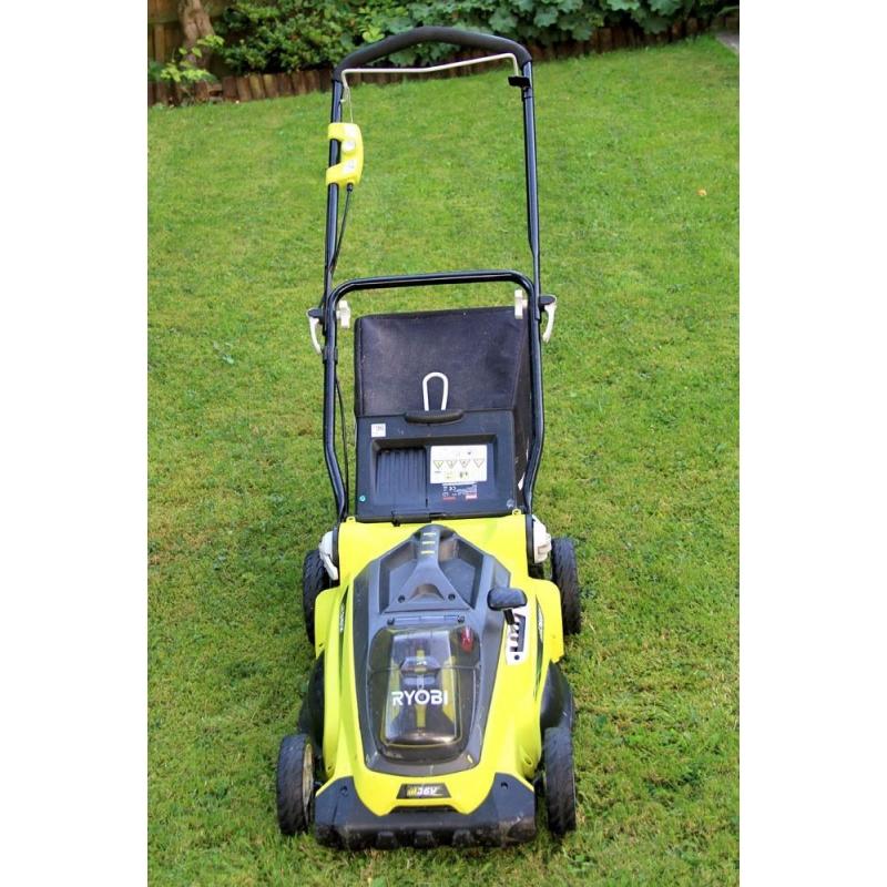 Ryobi 36v Battery Powered Lawnmower and Leaf Blower in very good condition