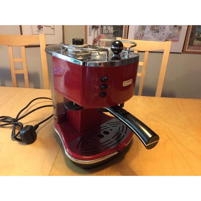 Red De Longhi Coffee Machine