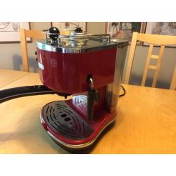 Red De Longhi Coffee Machine