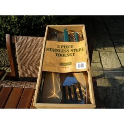 New BBQ utensils stainless steel -boxed.