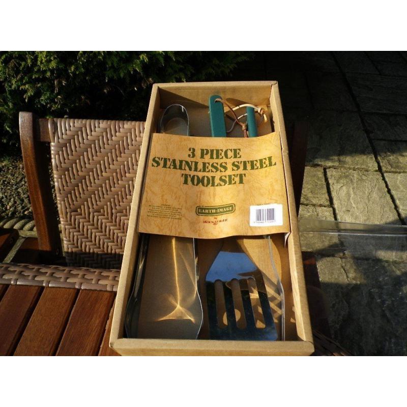 New BBQ utensils stainless steel -boxed.