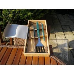 New BBQ utensils stainless steel -boxed.