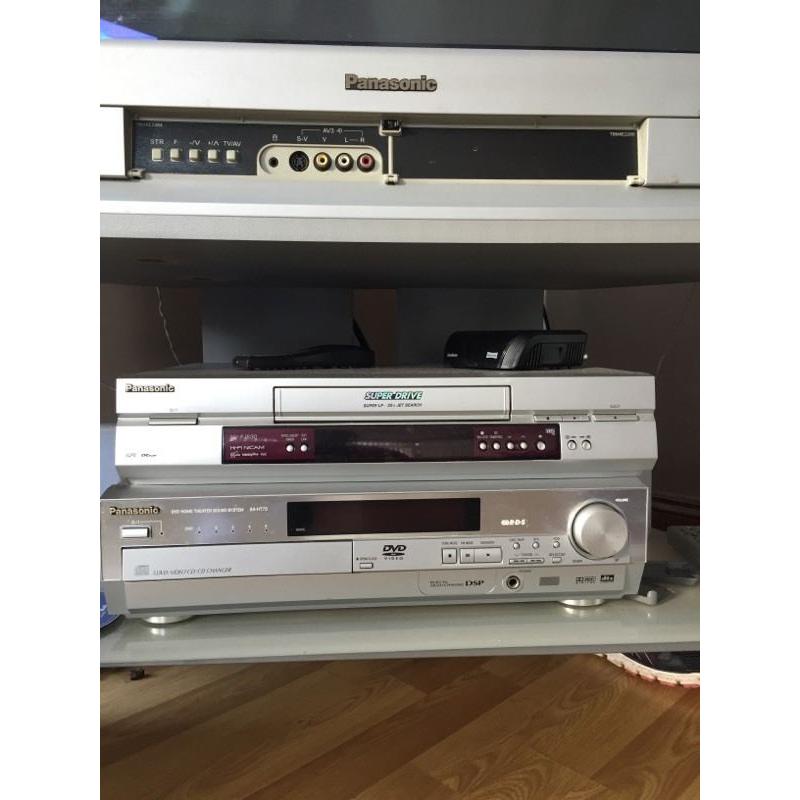 TV with full surround sound, video player and DVD player