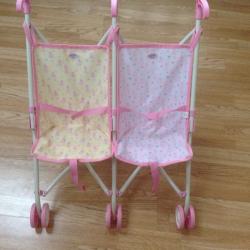 Baby born dolls double pushchair