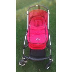 Bugaboo Bee red pushchair Pram with accessories