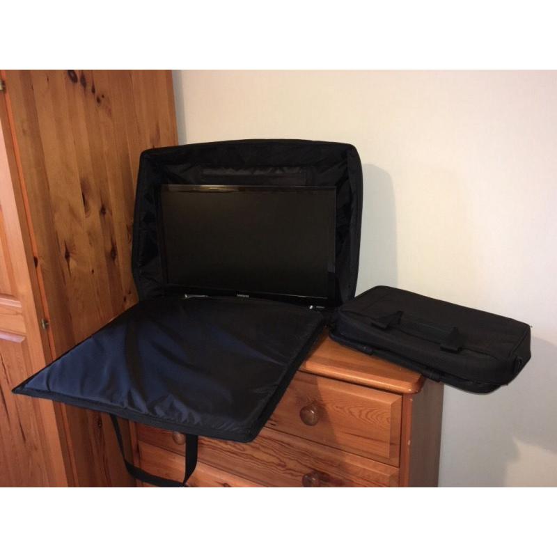 Samsung 22" flat screen TV with Sony Blu-Ray player, with Carrycase. Ideal for Caravans