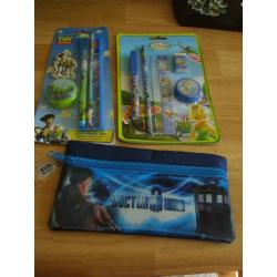 ben 10 stationary sets , toy story (pink) tinkerbell, toy story and dr who