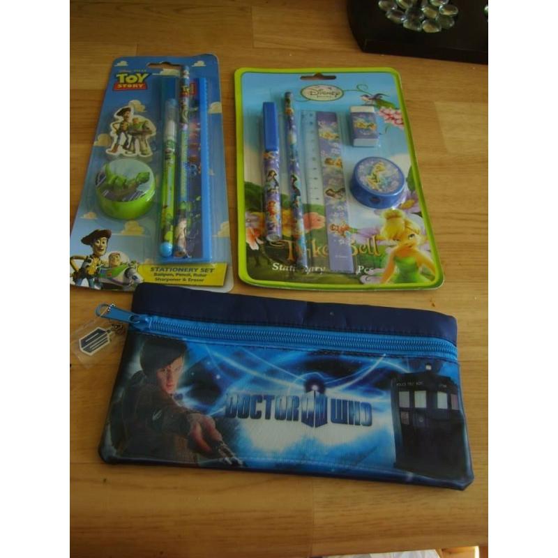ben 10 stationary sets , toy story (pink) tinkerbell, toy story and dr who
