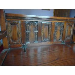 Solid Oak Old Charm Beautifully Hand Carved Old Charm Hall Seat/Monks Bench