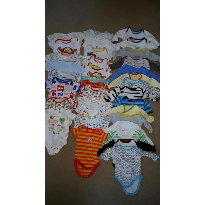 36 baby vest bundle-21 short and 15 long sleeve size 3-6