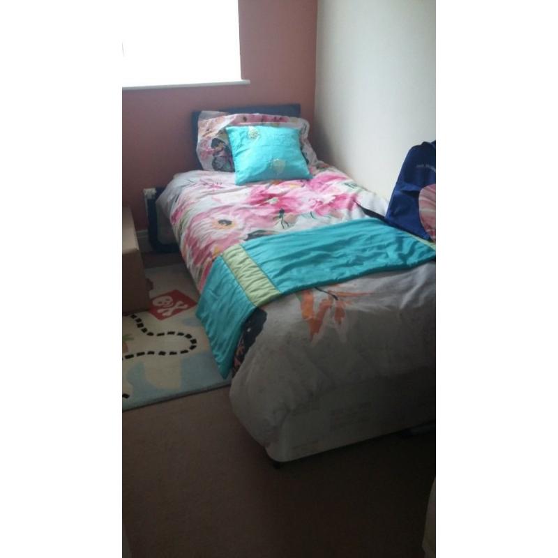 single bed and mattress