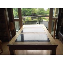 Wood/granite dining table