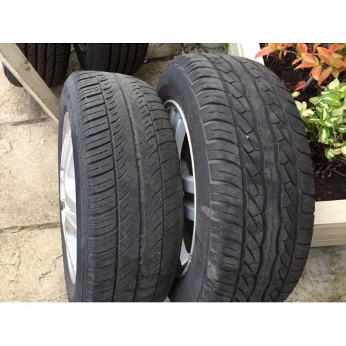 FORD ALLOY WHEELS WITH TYRES 15 INCH