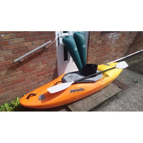 PYRANHA H3 255 Kayak with equipment