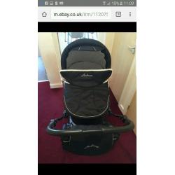 3 in 1 travel system leebruss pram buggy pushchair stroller and carrycot with all accessories