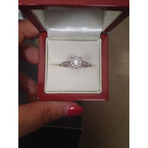 White gold and diamond ring