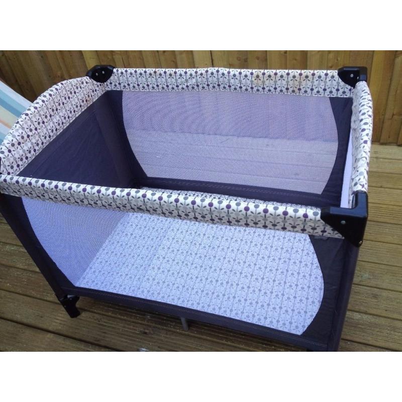 John Lewis Travel Cot with 2 height options and changing mat