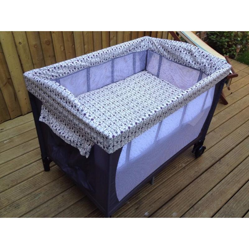 John Lewis Travel Cot with 2 height options and changing mat