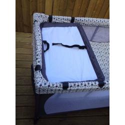 John Lewis Travel Cot with 2 height options and changing mat