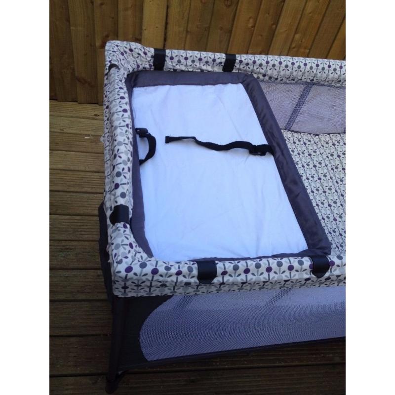 John Lewis Travel Cot with 2 height options and changing mat