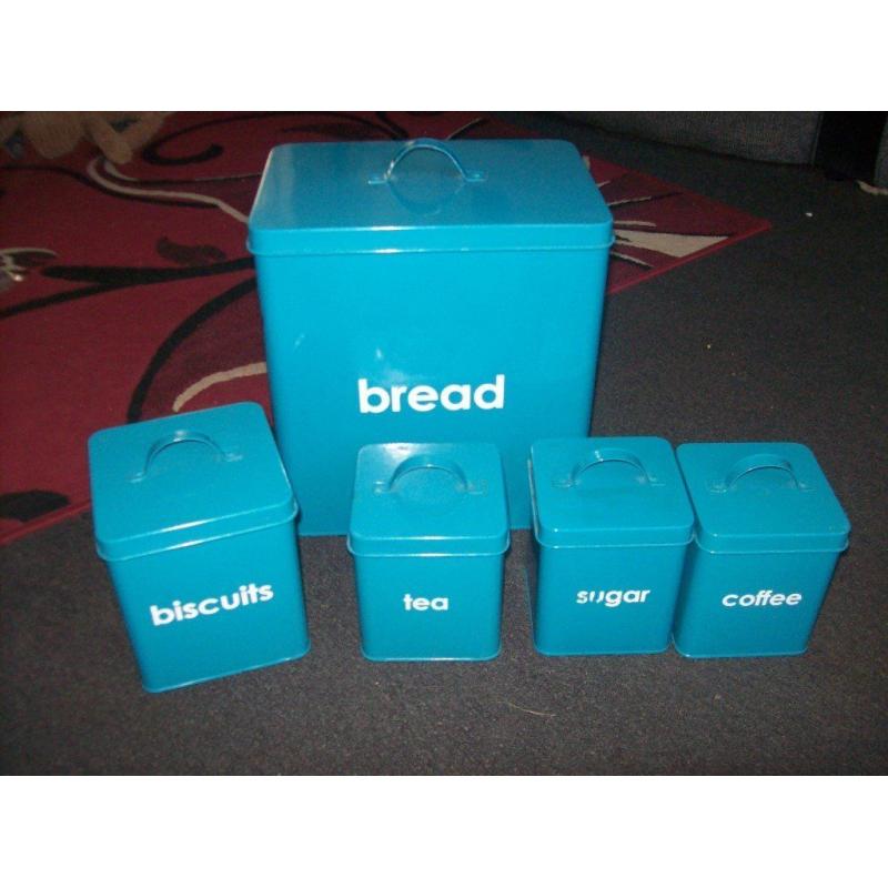 bread bin-biscuit tin-tea-coffee-sugar set