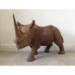 Large Wooden Rhino Sculpture (original one off commissioned piece)