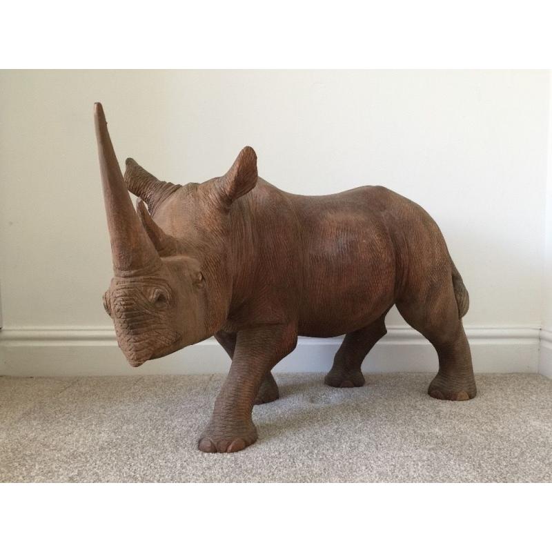 Large Wooden Rhino Sculpture (original one off commissioned piece)