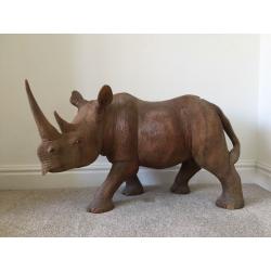 Large Wooden Rhino Sculpture (original one off commissioned piece)