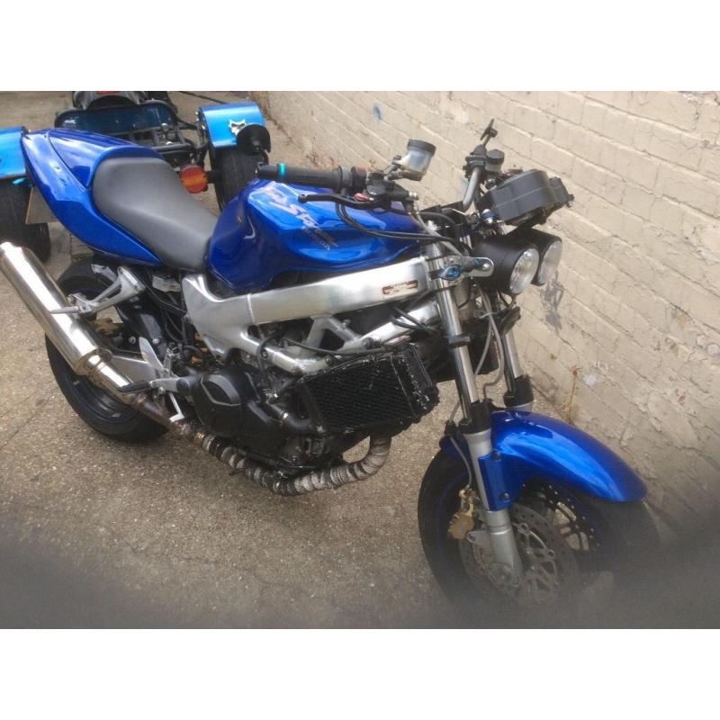 Honda vtr firestorm renthal upright bars bar end mirrors cnc top yolk conversion
