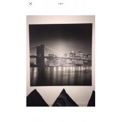 Two black and white large canvas