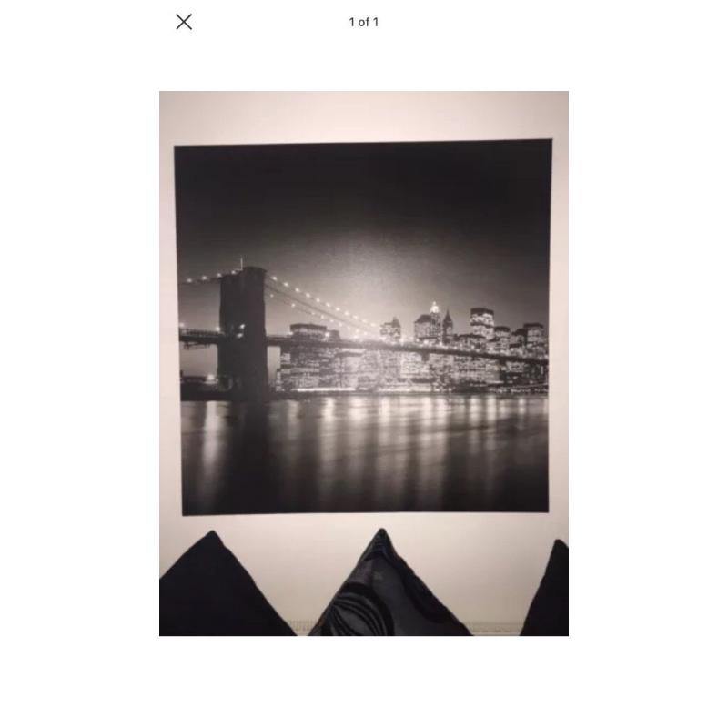 Two black and white large canvas