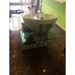 Salon backwash hair wash unit