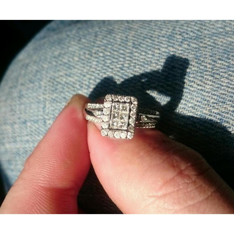 3/4 caret diamond engagement and wedding ring set
