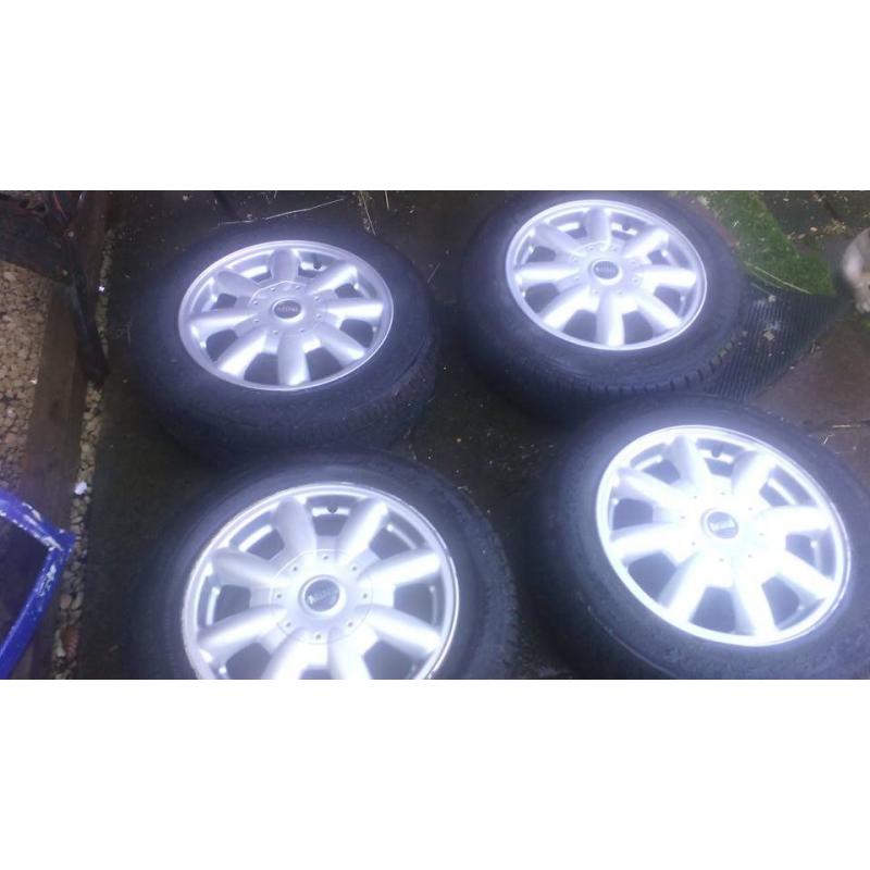 alloys and tyres for a mini
