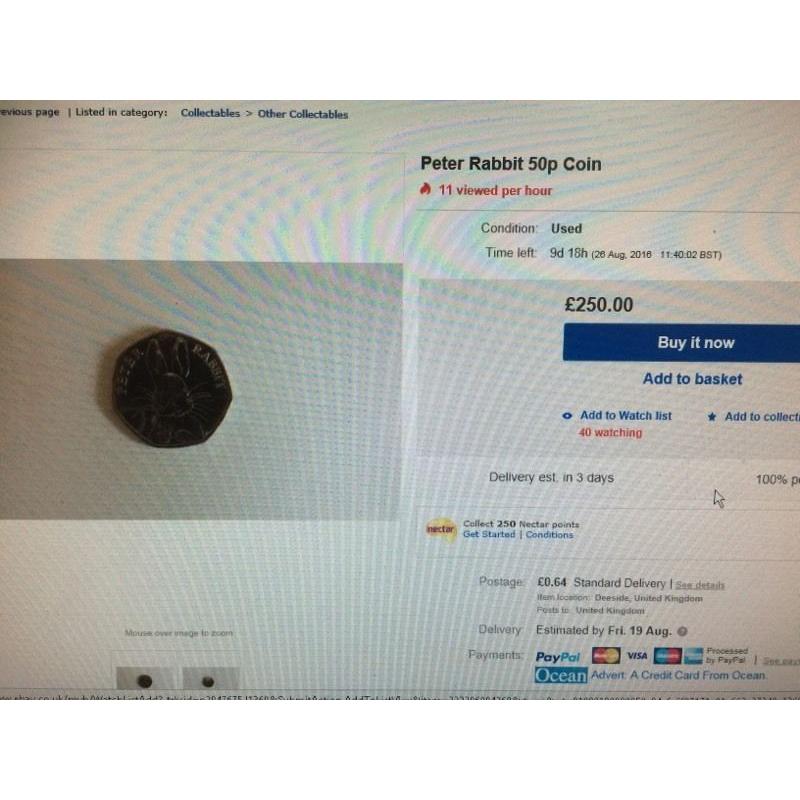 Peter Rabbit 50p coin