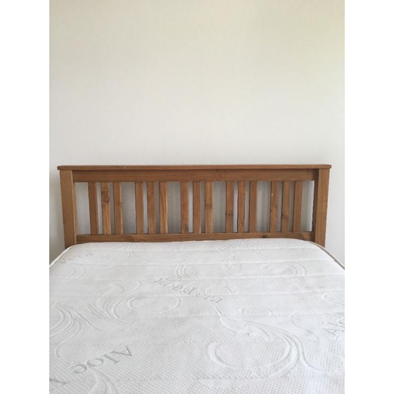 Good quality wooden double bed & mattress