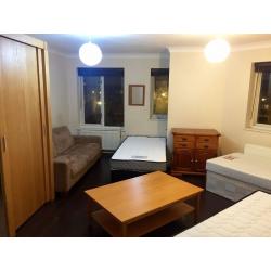 One bed in shared triple room for males