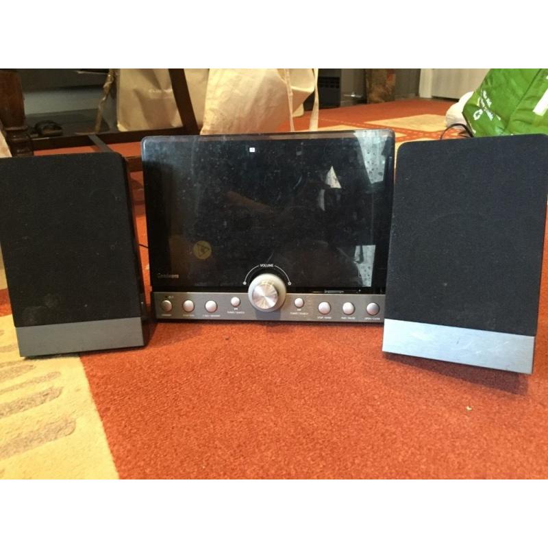 Docking station CD player with speakers
