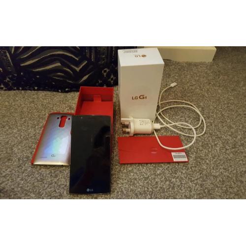LG G4 32GB black leather android mobile phone with box EE