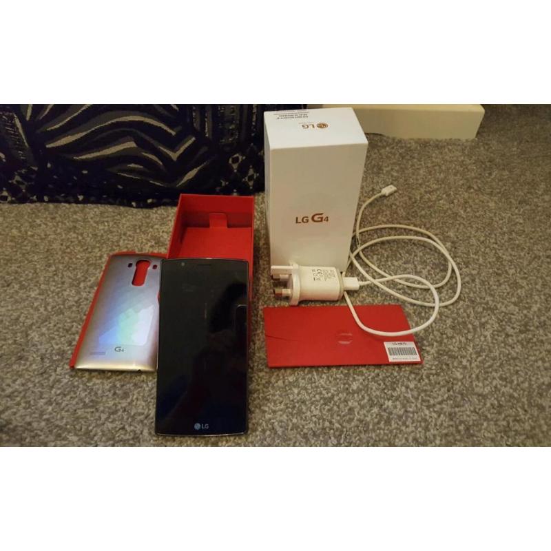 LG G4 32GB black leather android mobile phone with box EE